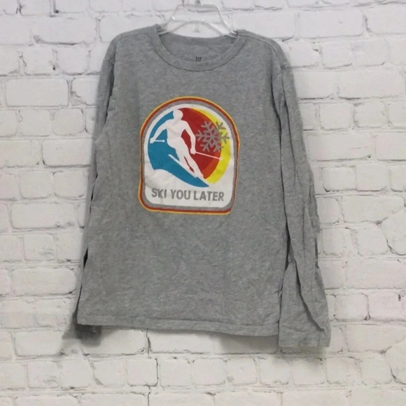 Gap Kids size M Boys Long Sleeve Ski Graphic Tee - Picture 1 of 4